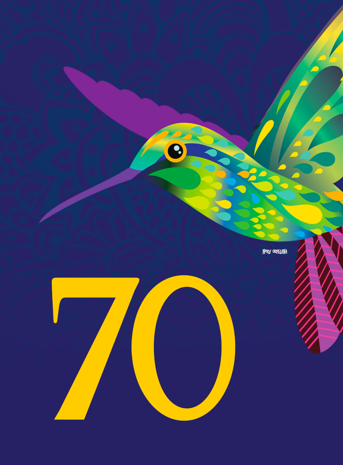 70th Anniversary (Setenta) album cover humming bird.