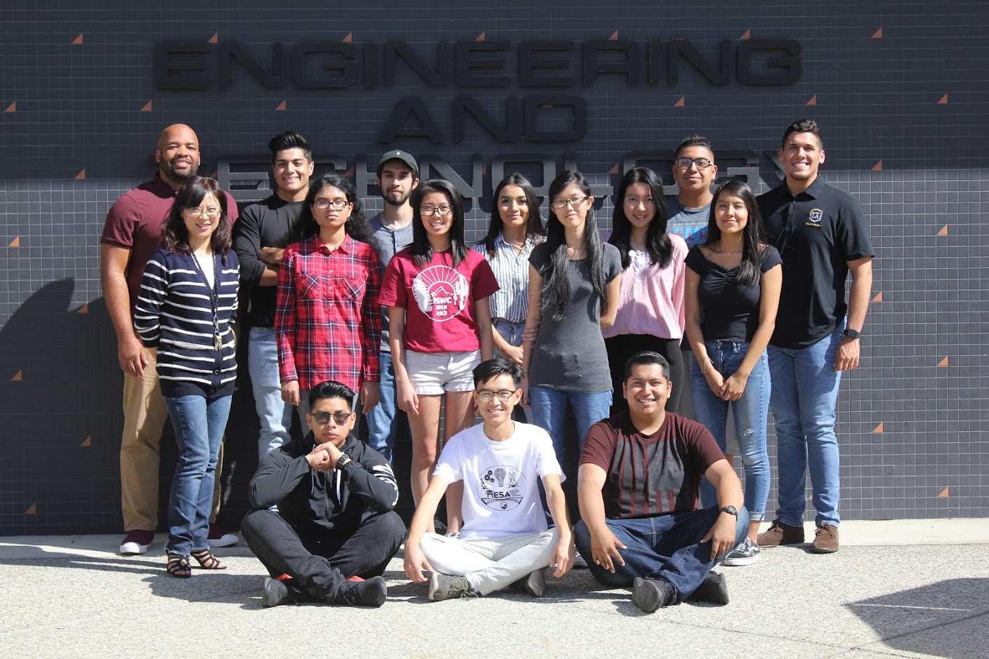 CAPS members in front of the Engineering and Technology building
