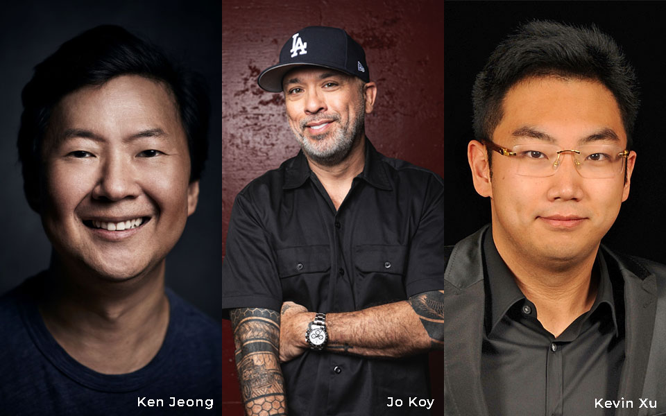cal-state-la-2024-outstanding-professors A collage of three people: Actor, Ken Jeong, Comedian, Jo Koy, and CEO, Kevin Xu.