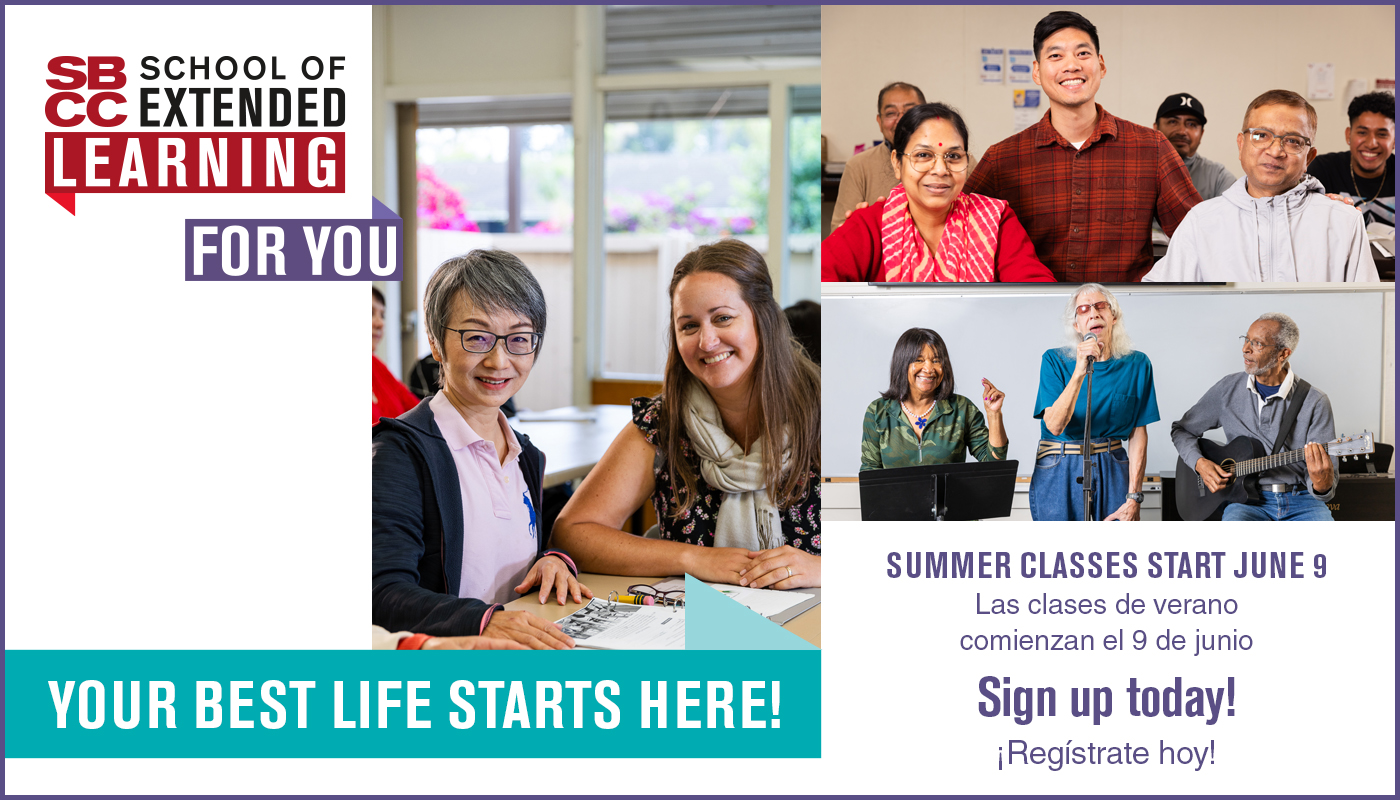 Explore your passions, find your community; sign up for classes at the School of Extended Learning starting April 23! Summer classes start June 9