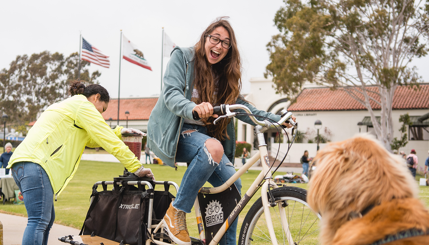 Student on Bike