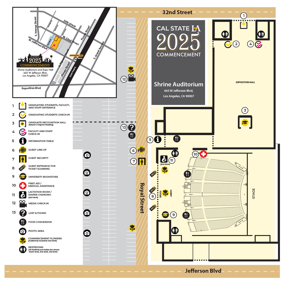 Commencement 2025 Student and Guest Map