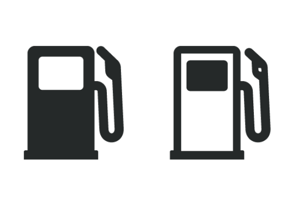 Two gas pumps.