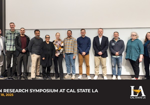 Various professors standing next to each other at Ocean Research Symposium event