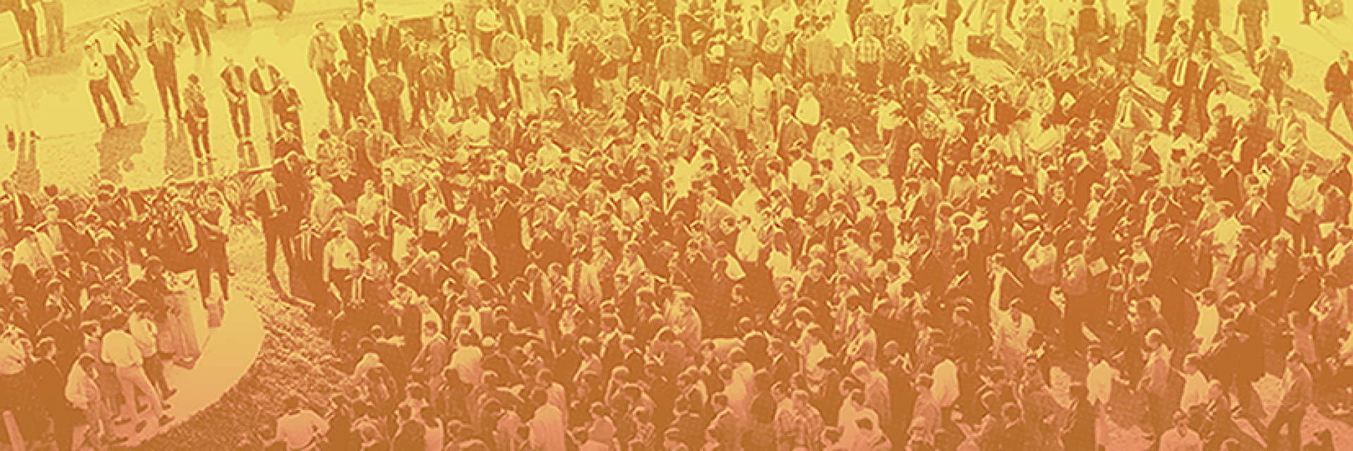 A large group of people gathered outdoors.